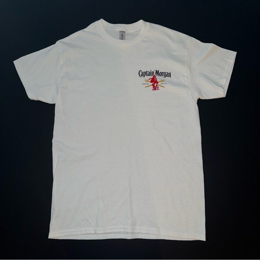 Captain Morgan Mens L White T Shirt